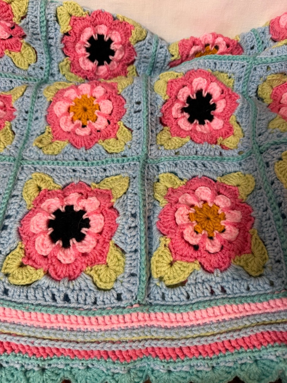 Handmade crocheted quilt